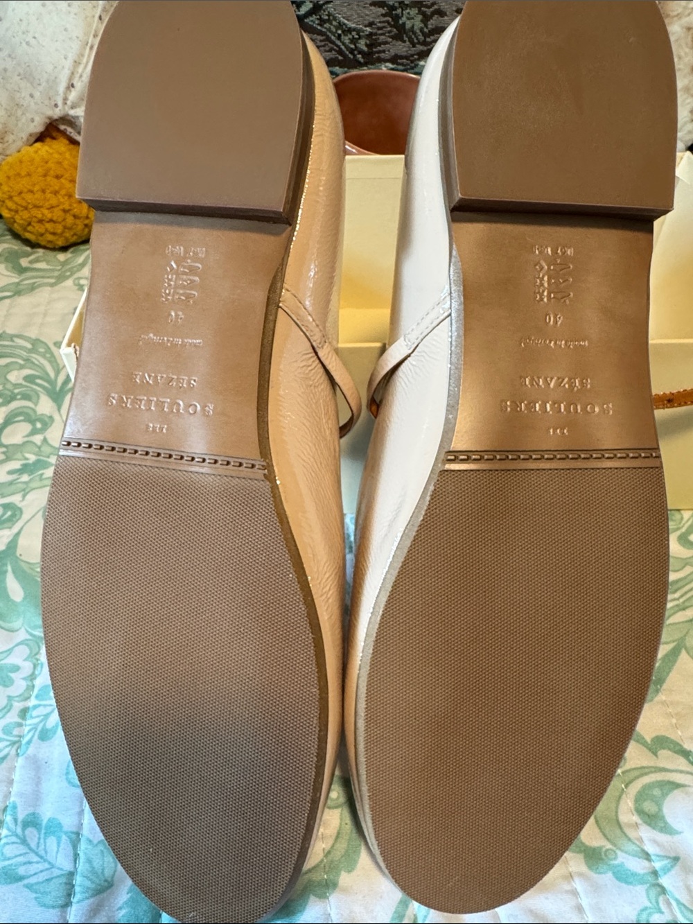 Sézane Glossy Patent Mary Jane Flats in Blush - Picture 3 of 5